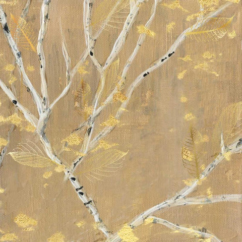 Birch Wood IV White Modern Wood Framed Art Print with Double Matting by Jill, Susan