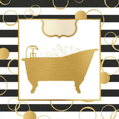 Bubbles Wash Away Black Ornate Wood Framed Art Print with Double Matting by CAD Designs