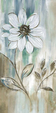Garden Bloom I White Modern Wood Framed Art Print with Double Matting by Nan
