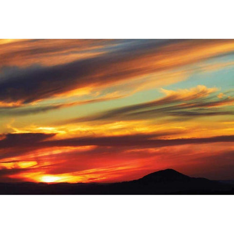 South Island Sunset Black Modern Wood Framed Art Print with Double Matting by Delimont, Danita