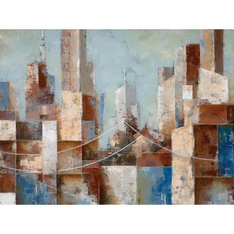 Cityscape Black Modern Wood Framed Art Print by Berman, Ken