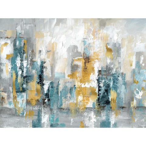 City Views II White Modern Wood Framed Art Print by Nan