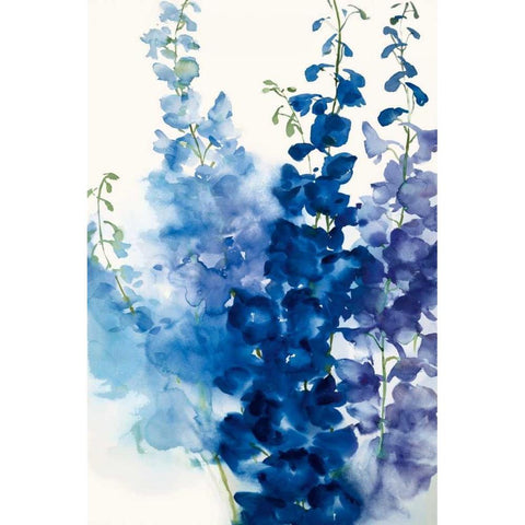 Delphinium II White Modern Wood Framed Art Print by Daniels, Rogier