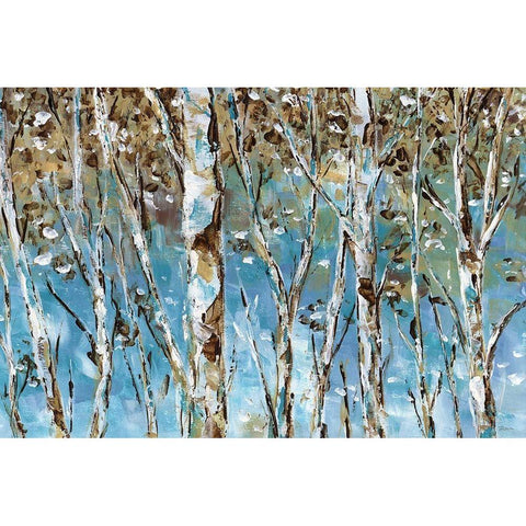 Winter Birch Gold Ornate Wood Framed Art Print with Double Matting by Craven, Katrina