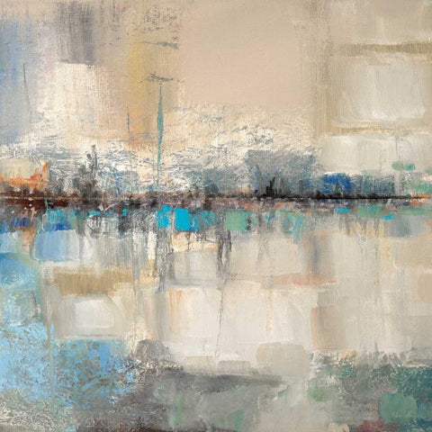 Shoreline White Modern Wood Framed Art Print by Manning, Ruane