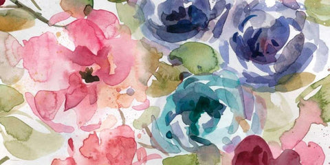 Garden Palette II White Modern Wood Framed Art Print with Double Matting by Robinson, Carol