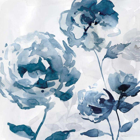 Indigo Garden II Gold Ornate Wood Framed Art Print with Double Matting by Robinson, Carol