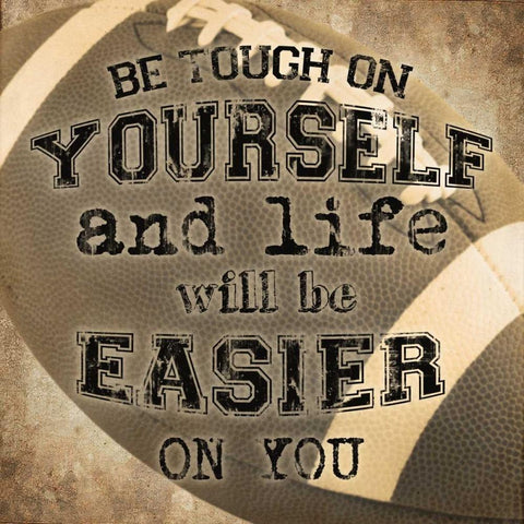 Football Quote White Modern Wood Framed Art Print with Double Matting by Craven, Katrina