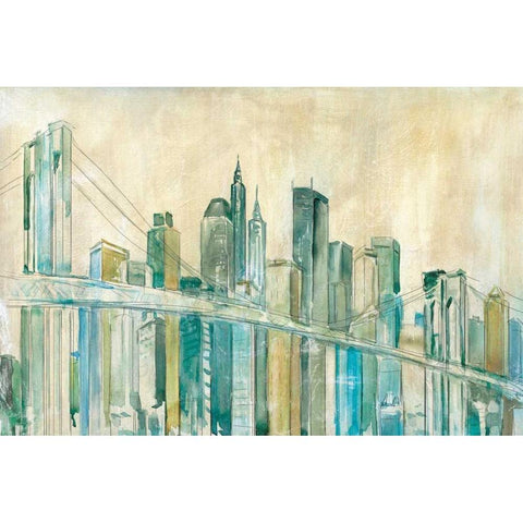New York City Black Modern Wood Framed Art Print with Double Matting by Robinson, Carol