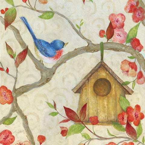 Neighborhood II White Modern Wood Framed Art Print with Double Matting by Tava Studios