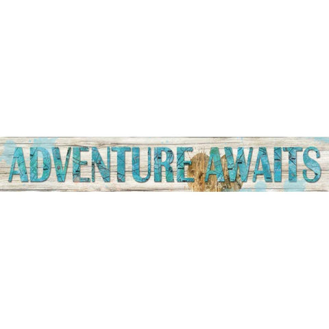 Adventure Awaits Gold Ornate Wood Framed Art Print with Double Matting by Robinson, Carol