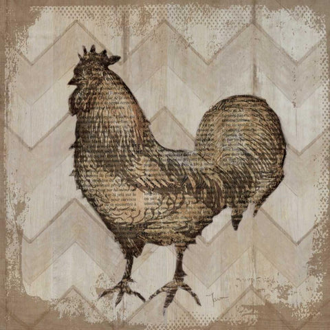 Well Read Hen Black Modern Wood Framed Art Print by Tava Studios