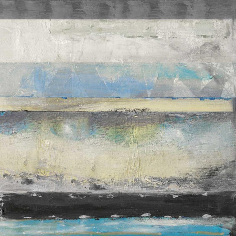 Stratis II White Modern Wood Framed Art Print with Double Matting by Tava Studios