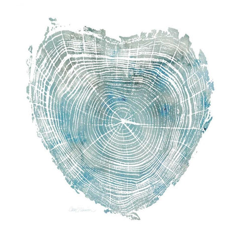 Heart Tree I White Modern Wood Framed Art Print with Double Matting by Robinson, Carol