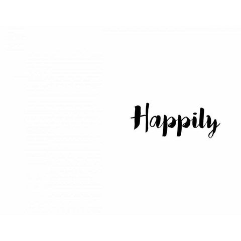 Happily Ever Black Modern Wood Framed Art Print by CAD Designs