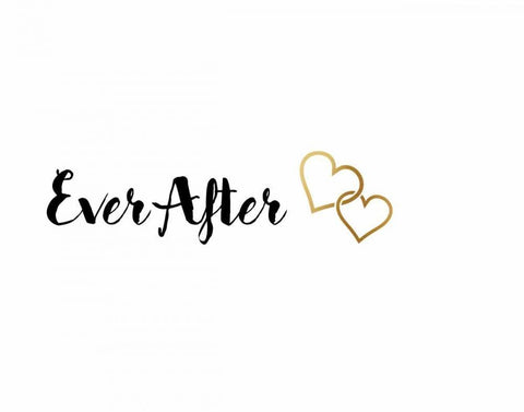 Happily Ever White Modern Wood Framed Art Print with Double Matting by CAD Designs