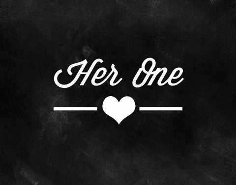 Her One, His Only White Modern Wood Framed Art Print with Double Matting by CAD Designs