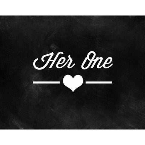 Her One, His Only Black Modern Wood Framed Art Print with Double Matting by CAD Designs