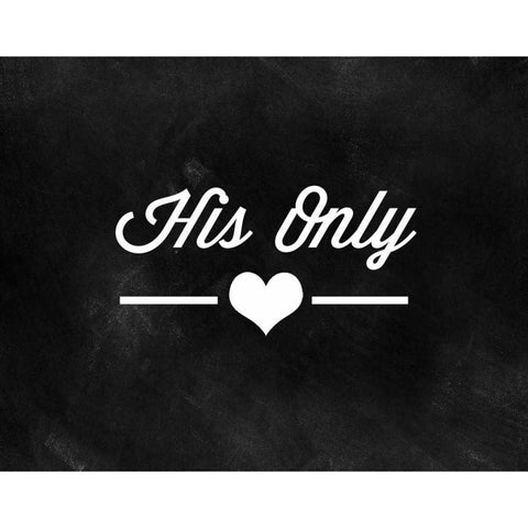 Her One, His Only Black Modern Wood Framed Art Print by CAD Designs