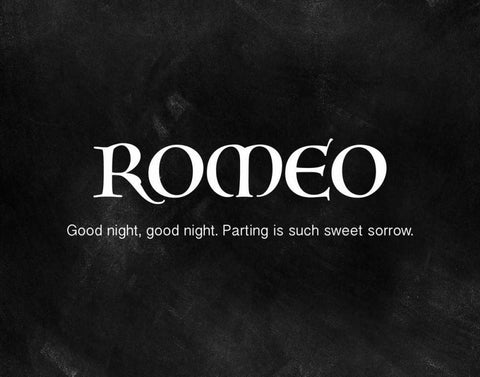 Romeo and Juliet I White Modern Wood Framed Art Print with Double Matting by CAD Designs