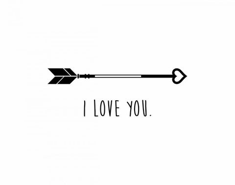 Love Arrow I Black Ornate Wood Framed Art Print with Double Matting by CAD Designs