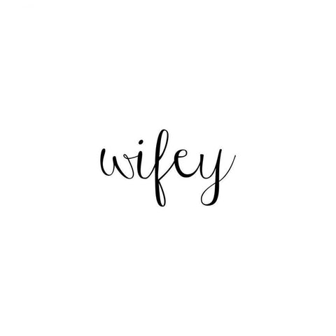 Hubby And Wifey II Black Modern Wood Framed Art Print with Double Matting by CAD Designs