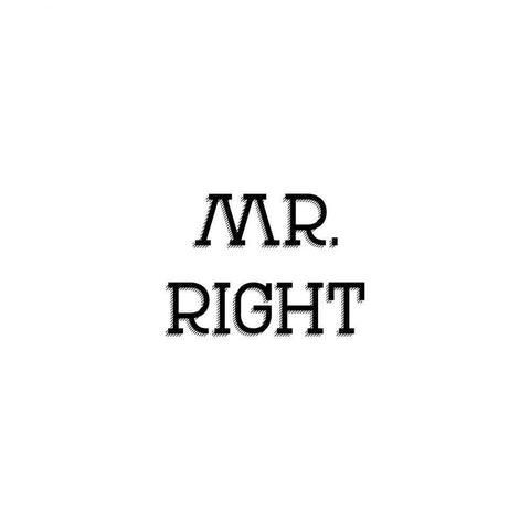 Mr. And Mrs. Right Black Modern Wood Framed Art Print by CAD Designs