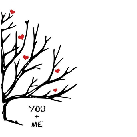 You And Me II Black Modern Wood Framed Art Print with Double Matting by CAD Designs