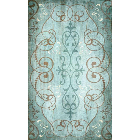 Scroll Repeat Black Modern Wood Framed Art Print with Double Matting by Knutsen, Conrad