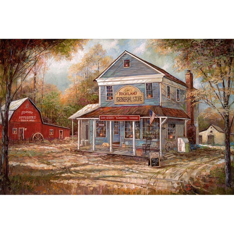 Richland General Black Modern Wood Framed Art Print with Double Matting by Manning, Ruane