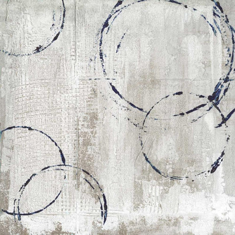 Blue Impression Black Modern Wood Framed Art Print by Tava Studios