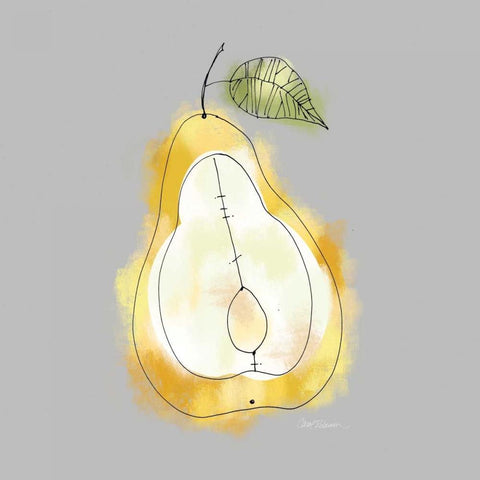 Splash Of Pear White Modern Wood Framed Art Print by Robinson, Carol