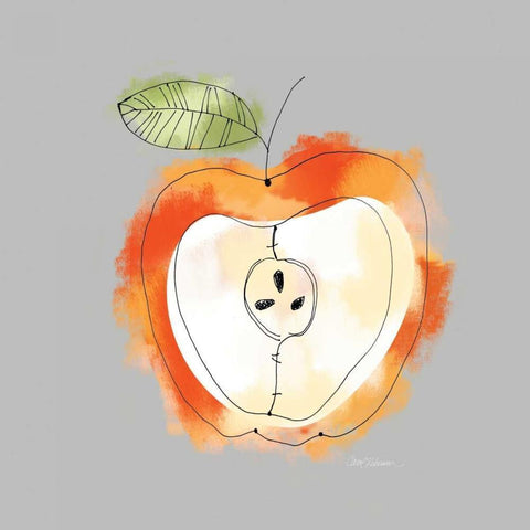 Splash Of Apple White Modern Wood Framed Art Print by Robinson, Carol