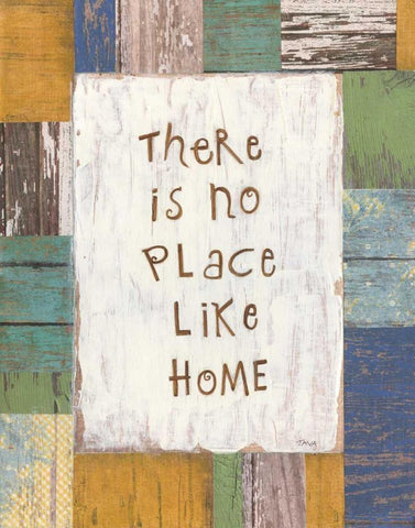 No Place Like Home Black Ornate Wood Framed Art Print with Double Matting by Tava Studios
