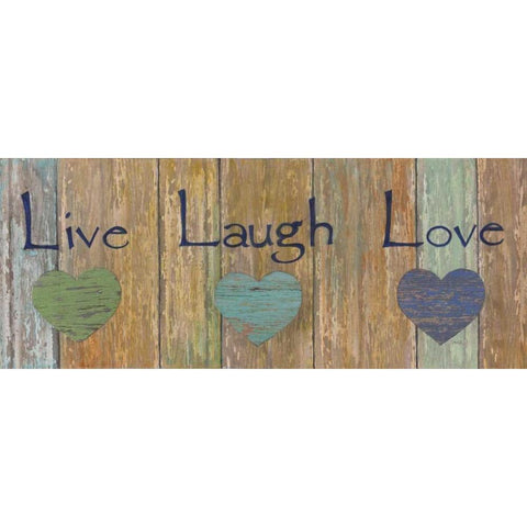 Live, Laugh, Love Black Modern Wood Framed Art Print with Double Matting by Tava Studios