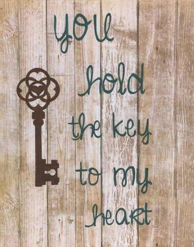 You Hold The Key Black Ornate Wood Framed Art Print with Double Matting by Tava Studios