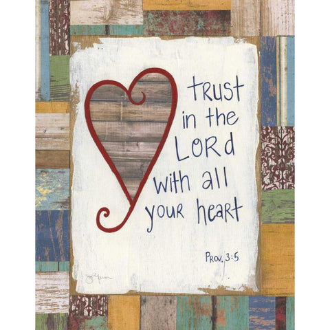 Trust In The Lord Black Modern Wood Framed Art Print with Double Matting by Tava Studios