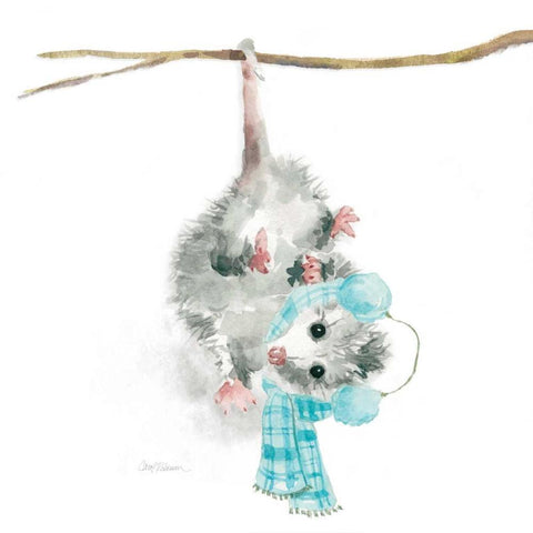 Christmas Critter White Modern Wood Framed Art Print by Robinson, Carol