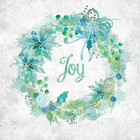 Joy Wreath White Modern Wood Framed Art Print by Robinson, Carol