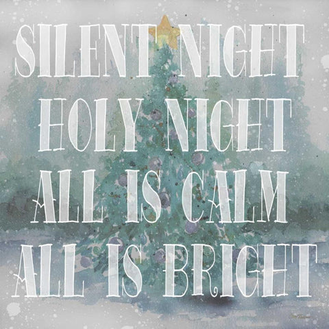 Silent Night White Modern Wood Framed Art Print by Robinson, Carol