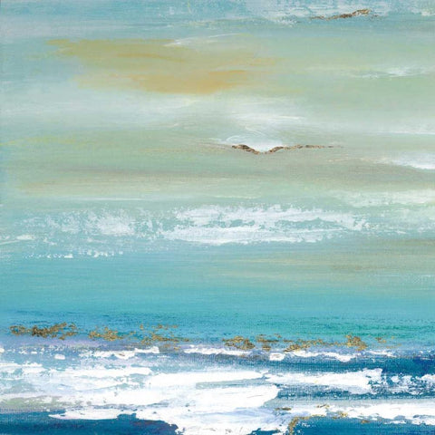 Distant Horizon Detail White Modern Wood Framed Art Print by Tava Studios