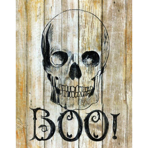 Boo! Gold Ornate Wood Framed Art Print with Double Matting by Tava, Janet