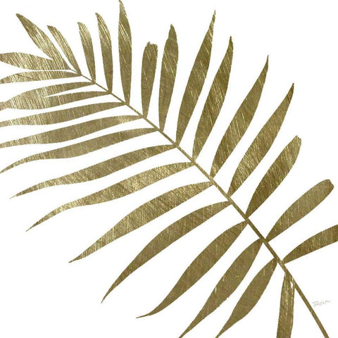 Golden Frond II Black Modern Wood Framed Art Print by Craven, Katrina