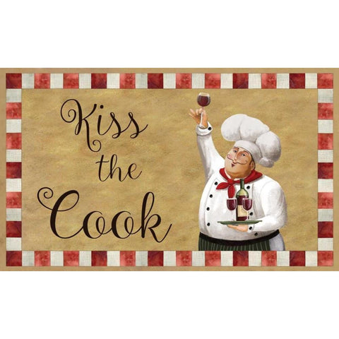 Kiss The Cook Black Modern Wood Framed Art Print by Knutsen, Conrad