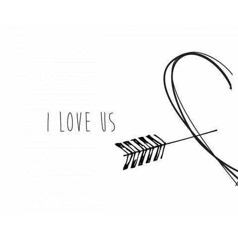 I Love Us Black Modern Wood Framed Art Print by CAD Designs