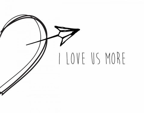 I Love Us More Black Ornate Wood Framed Art Print with Double Matting by CAD Designs