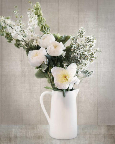 Farmhouse Bouquet I White Modern Wood Framed Art Print with Double Matting by Delimont, Danita