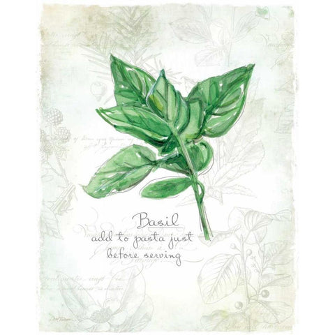 Fresh Basil White Modern Wood Framed Art Print by Robinson, Carol