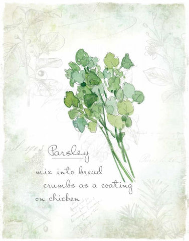 Fresh Parsley White Modern Wood Framed Art Print with Double Matting by Robinson, Carol