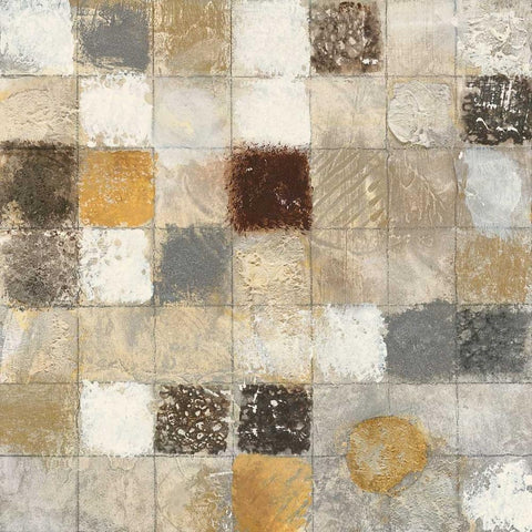 Metallic Mosaic I White Modern Wood Framed Art Print by Tava Studios